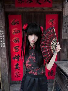 Chinese Cheongsam Short Dress Maid Uniform Halloween Christmas Cosplay Soft Girl School Uniform Skirt Traditional Chinese Style