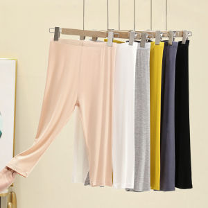 Modal Basic Leggings Womens Summer Thin Fashion Tape Outwear Cropped Leggings High Waist Plus Size Slimming Cropped Pants