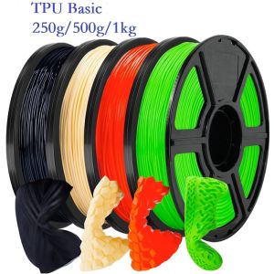 Flexible Filament Basic TPU 1.75mm 1kg 500g 250g FDM 3D Printer Soft TPU High Toughness Filament Black Whte Green High Speed