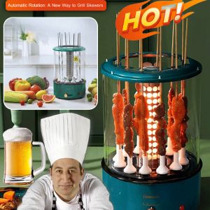Automatic home multifunction grill automatic rotating smokeless grill kebab grill grill pan
