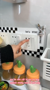 Set 5 nút bịt ổ điện chống giật an toàn cho bé nhỏ gọn chắc chắn nhựa ABS cao cấp