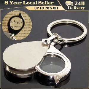 Mini 10X Portable Metal Magnifier Reading Map Jewelry Folding Keychain Loupe Daily Hand Magnifying Glass Tool Gift Supplies