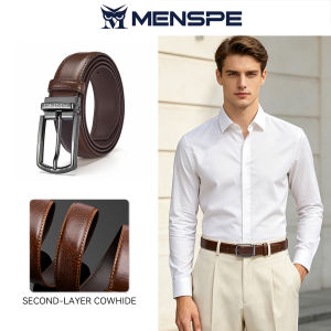 MENSPE Mens Belt Business Leisure Belt Second-layer Cowhide Waistband Business Pant Belt Stylish Simple Nice Waistband Durable Belt
