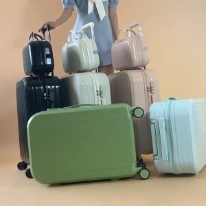 Cotton Candy Polycarbonate Luggage 360° Spinner Wheels Hard Suitcase boarding case Password With Cup Holder