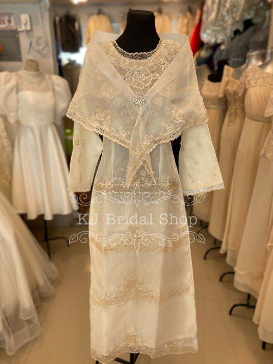 FILIPINIANA LONG SLEEVES W ALAMPAY mother of the bride principal sponsor ninang formal dress Lazada PH