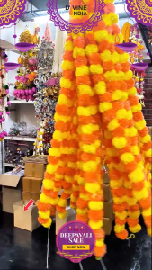 Handicraft Marigold Door Hanging Pair Decorative Thoran /Latkan for Home Diwali - Deepavali Decoration Toran - 1 Pc