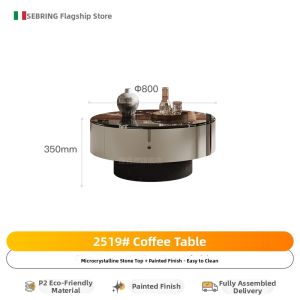 Elegant & Luxury Design Round Movable Coffee Table