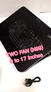 RGB Laptop Cooler Two Large Fan Cooling Pad Stand Adjustable With Phone Holder For 12-17 Inch Laptop