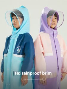 QUANYAN | Rainproof Raincoat for Children with Large Backpack Pocket