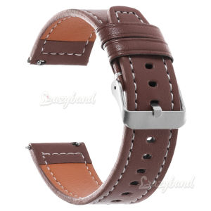 Quick Release Leather Watch Band 20mm 22mm Universal Smartwatch Replacement Strap Black Soft for Men Women WristBelt Accessories