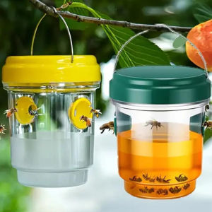 Dimoey กับดักแขวนกลางแจ้งกันน้ำกับดักตัวต่อ3ชิ้นกล่องดักแมลงวันผลไม้ใช้ซ้ำได้อุปกรณ์ในสวน