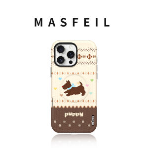 MASFEIL | Chú chó con màu nâu thích hợp cho ốp điện thoại di động Apple 17Promax Lo8 từ tính có điểm tựa Ốp bảo vệ iPhone16Pro 15 14 giờ chiều
