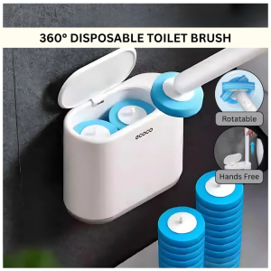Ready Stock 360° Hands Free Cleaning Disposable Toilet Bowl Cleaner Brush With Holder Set Berus Tandas Pakai Buang Pembersih Auto Open Lid Refillable Kepala Boleh Ganti Sikat Built-In Wall Mounted Deep Clean Stick Hygienic Bersih Tanpa Sentuh Kotor