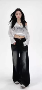 2026 NEW BAGGY PANTS DENIM SUPER WIDE LEG LADIES PANTS #365