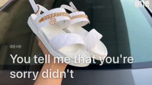 M16 Noah Kasut Perempuan Fin Straps Women Sandals Fashionable Selipar Wanita Design Kasut Perempuan middle flat heel