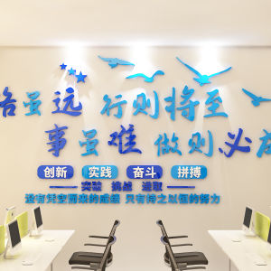 Motivational Office Wall Decal Study Room Background Decor Waterproof Acrylic 3D Sticker for Home Decoration