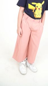 Forest Kids Girl Elastic Waist Plain Pleated Wide Leg Pants | Seluar Budak Perempuan Palazzo - FK810011