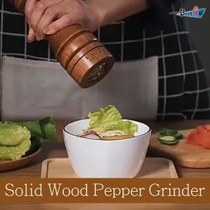 BEST4U Salt And Pepper Grinder (Solid Wood) | Pepper Mill Multi-purpose Ceramic Grinder | Alat Dapur Pengisar Lada Garam
