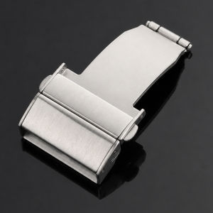 20mm 22mm Stainless Steel Watch Buckle Universal Silver Folding Watch Clasp Double Press Button Metal Watch Clasp Accessories