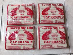 2 KILO 4 PAK HUSUS MIE LIDI KECIL - MENTAH CAP 2UDANG JAYA