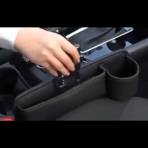 BestGila MALAYSIA Car Seat Gap Organizer Storage Box Front Seat Organizer with Cup Holder Cable Hole Penyimpan Barang