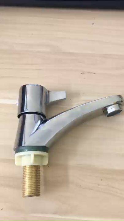 Vòi Lavabo 1 đường nước lạnh (vòi dấu hỏi ) cho bồn rửa mặt chất liệu đồng cao cấp mạ inox bóng cao 11cm mã VR062B1