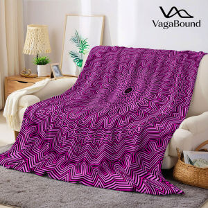 Pink Mandala Line Tile Flannel Blanket Warm Soft Halloween Christmas Decorative Couch Warm Cozy All-Season Gift