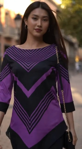 Womens fashion round neck 3D printing 3/4 sleeve shirts