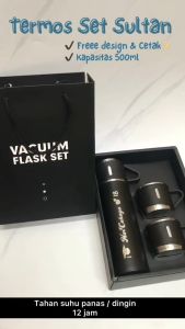 Termos Botol Minum Sultan Vacuum Flask Set 500ml Free Cangkir Premium Gift Box Hampers Tumbler Botol Minum Set