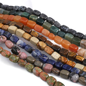 8X12 มม. 33ชิ้น/Str หลุมตรงผิดปกติลูกปัดหินสีทองอเมทิสต์ฮาวไลท์ลูกปัดหินสำหรับสร้อยคอสร้อยข้อมือทำเครื่องประดับ DIY