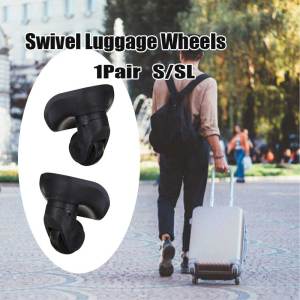 1Pair Swivel Luggage Wheels Travel Suitcase Casters Silent Single Row Wheel Replacement