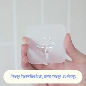 Transparent Hook Wall Hanging Nail-free No Hole Hook Kitchen Bathroom Seamless Strong Hold Adhesive Hook set