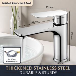Stainless Steel Bathroom Faucet Hot Cold Water Mixer Tap Basin Faucet Matte Black Silver Single Handle Sink Taps