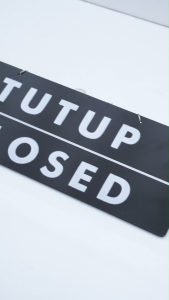 SIGN BOARD PAPAN PENANDA BUKA TUTUP OPEN CLOSE 2 SISI