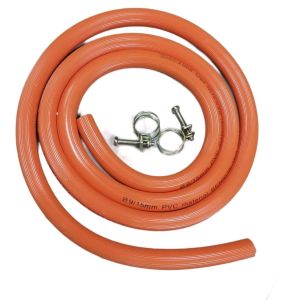 LPG HOSE 1.5m WITH CLAMP (ORANGE)