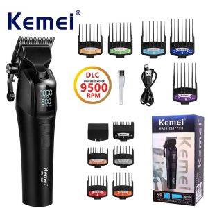 Kemei | KEMEI KM-1858 DLC Blade Electric Hair Clipper Professional Cordless USB Rechargeable Hair Clippers With Light
