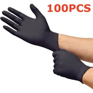 20/50/100PCS Black Nitrile Disposable Gloves Non-Sterile Textured Safety & Work Gloves Gardening Household Cleaning Work Gloves