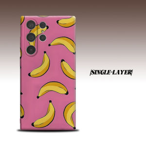 pink banana cartoon For Samsung Galaxy S26 S25 S24 A56 A36 Dual Layer Luxury Fashion Full Lens Protective Case