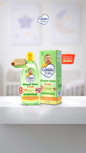 Cussons Baby Minyak Telon Plus - 90ml | Minyak Telon Bayi Anti Nyamuk Hangat & Lembut Natural Eucalyptus Oil