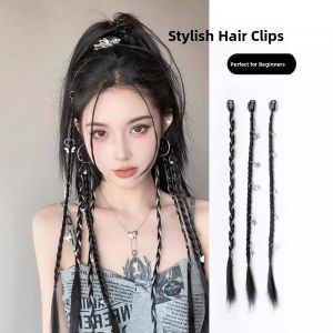 MONLEYTA | Long Hair Fake Braids Womens Style Spicy Girl Twist Braid Childrens Fake Braids High Temperature Silk Material
