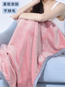 Thickened Small Blanket for Nap at Office Leg Covering Student Dormitory Shoulder Shawl Autumn Thickened Modern Simple Style Home Use Warm Coral Fleece Blanket