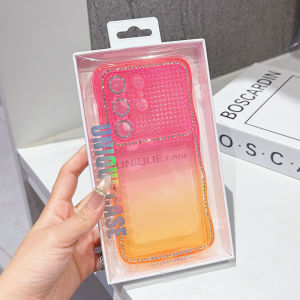 Wavy Edge Gradient Phone Case For Samsung Galaxy S26 S25 S24 Ultra Plus Soft TPU Thickened Shockproof Lens Protective Cover