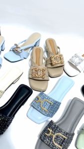 ZS73 Sandal Selop High Heels 5cm Dengan Variasi Warna Casual Sendal Wanura Trendy Gaya Masa Kini