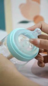 Oberni Botol Susu Pilihan Anti Kolik Botol Bayi Kaca Berkualitas Tinggi Dirancang Khusus Ventilasi Leher Super Lebar untuk Bayi Baru Lahir