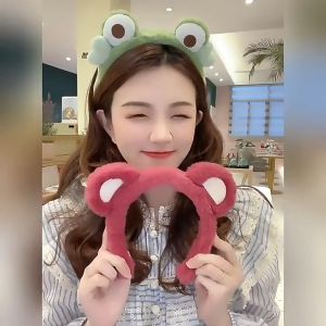 Tooyoo Plush Strawberry Bear Headband Womens Face Wash Headband Cute Hairpin Headdress