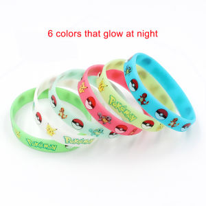Takara Tomy | Pokemon Luminous Bracelet Anime Pocket Elf Pikachu Cartoon Silicone Glow In The Dark Wristband Kids Cosplay Accessoires Toys
