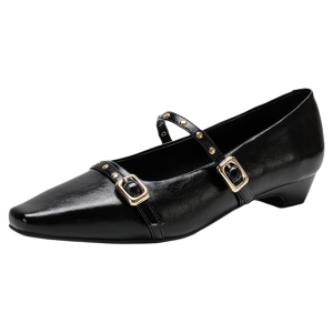 Josiny | Vintage Retro Mary Jane Coarse Heel Flats