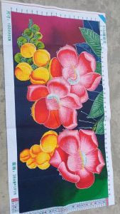 THÊU SẴN Tranh thêu chữ thập hoa mẫu đơn E156 100*55cm thêu 100%