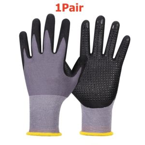 MicroFoam Nitrile Coated Work Gloves Dot Grip Seamless Knit Safety & Security Gloves for Men Women Gardening Industrial Assembly