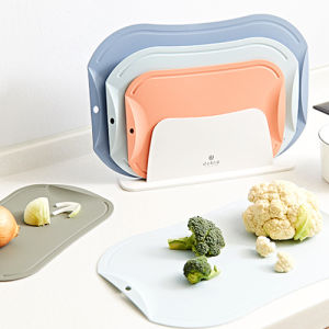 Thin Colorful Kitchen Cutting Board TPU Soft Board Portable No Trace Moving Board Family Use Anti-Mold Plastic Rectangular